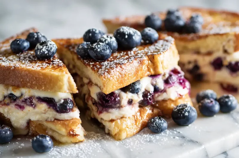 TITLE: Blueberry Cheesecake Stuffed French Toast