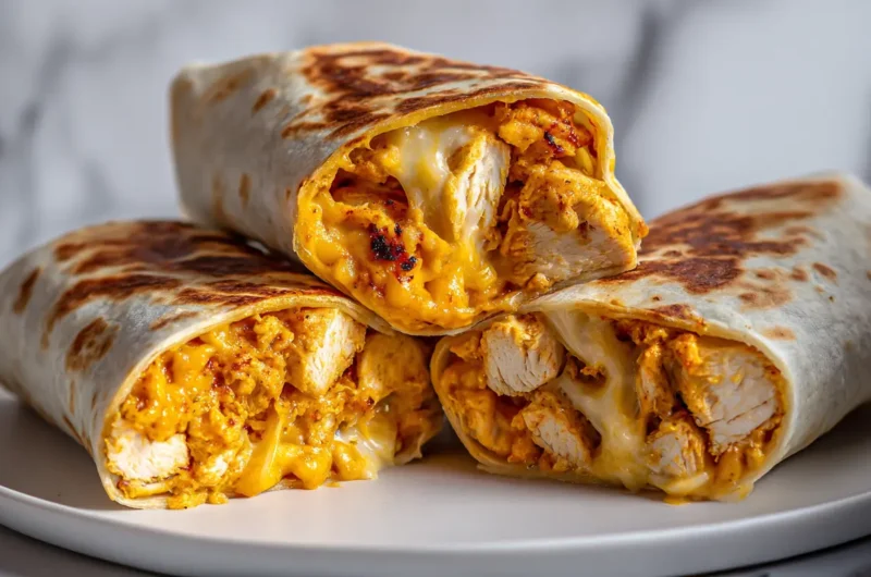 Cheesy Garlic Chicken Wraps
