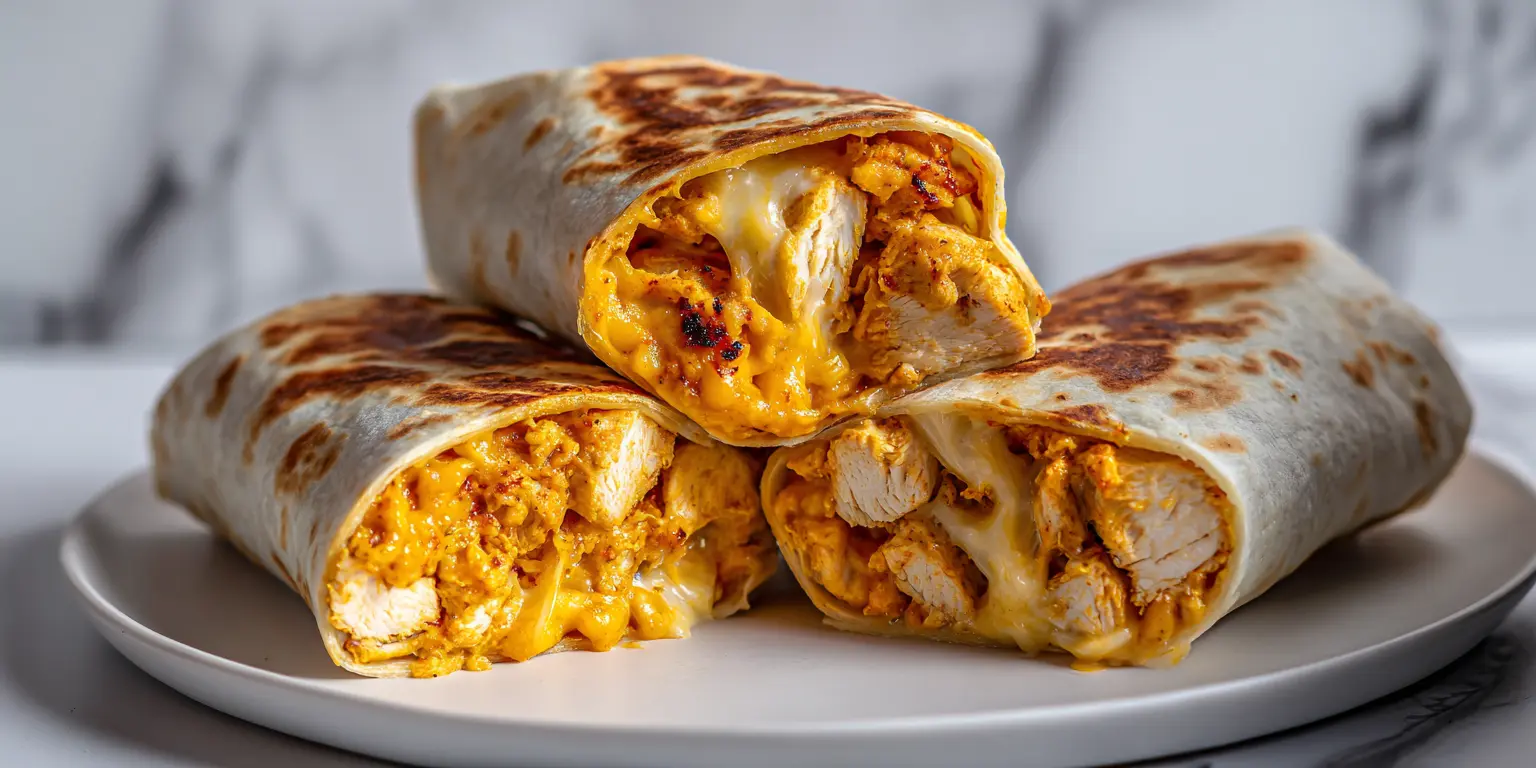 Cheesy Garlic Chicken Wraps