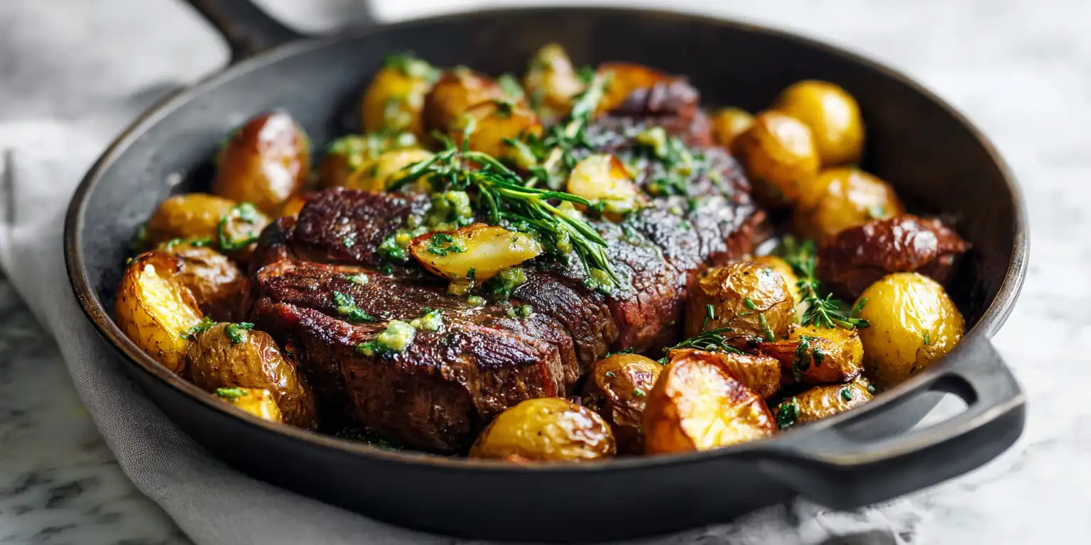Garlic Butter Steak and Potatoes Skillet