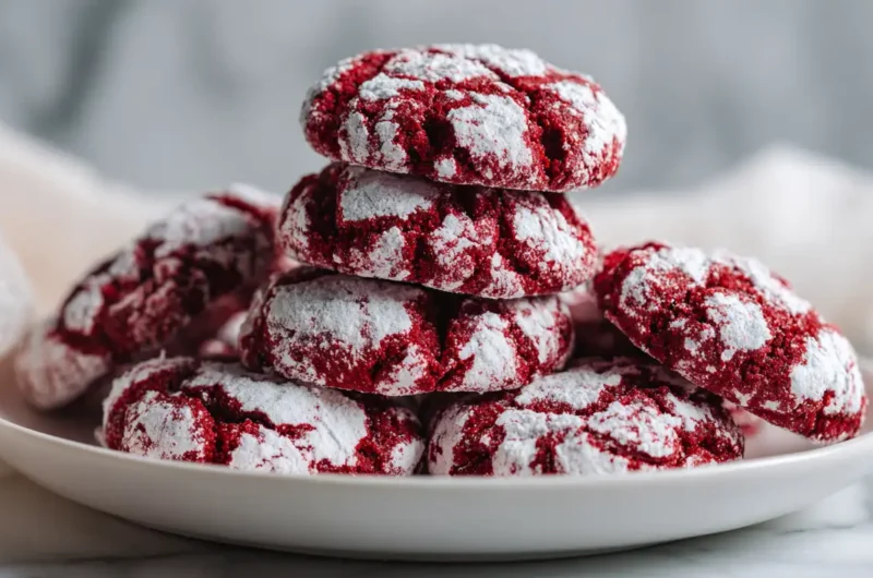 Red Velvet Crinkle Cookies