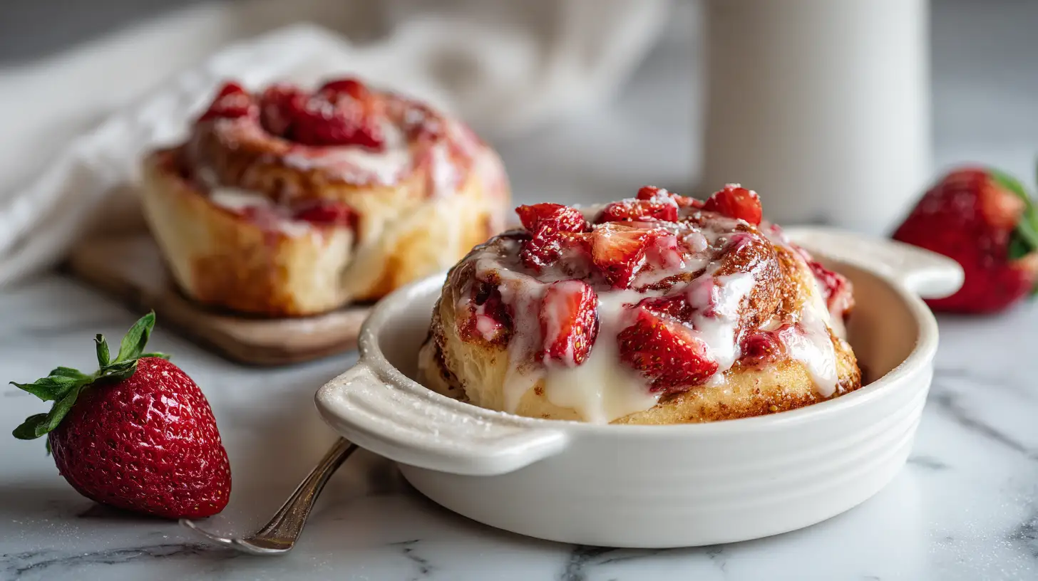 Strawberry Cheesecake Cinnamon Rolls