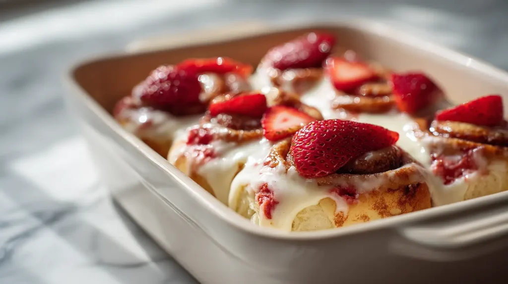 Strawberry Cheesecake Cinnamon Rolls