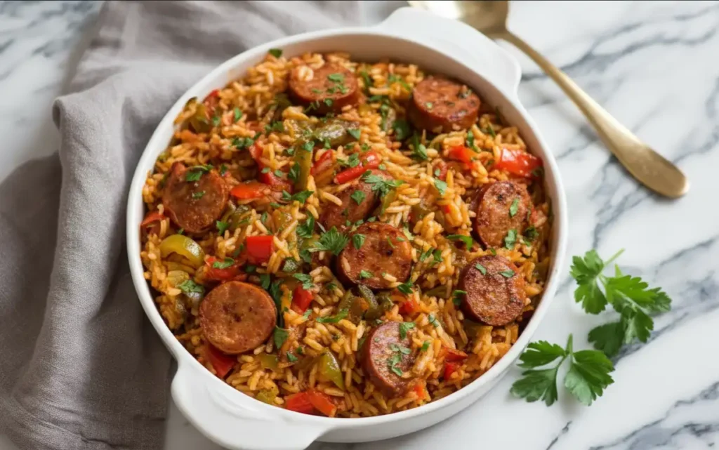 Cajun Sausage and Rice Skillet