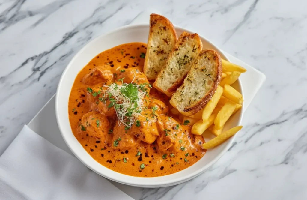 Creamy Butter Chicken with Garlic Drizzle