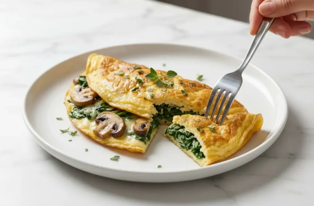Spinach and Mushroom Omelette