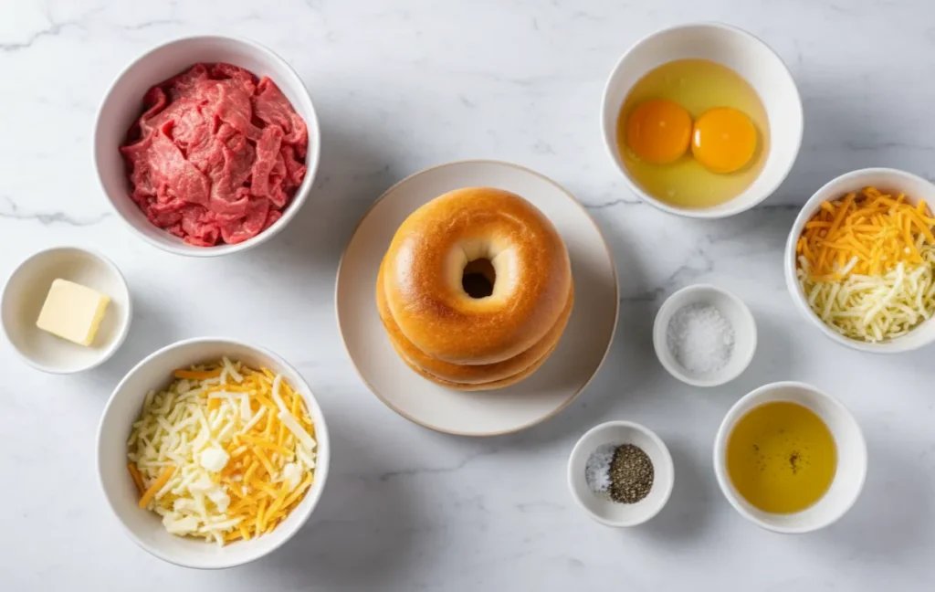 Steak, Egg, and Cheese Bagel Sandwich