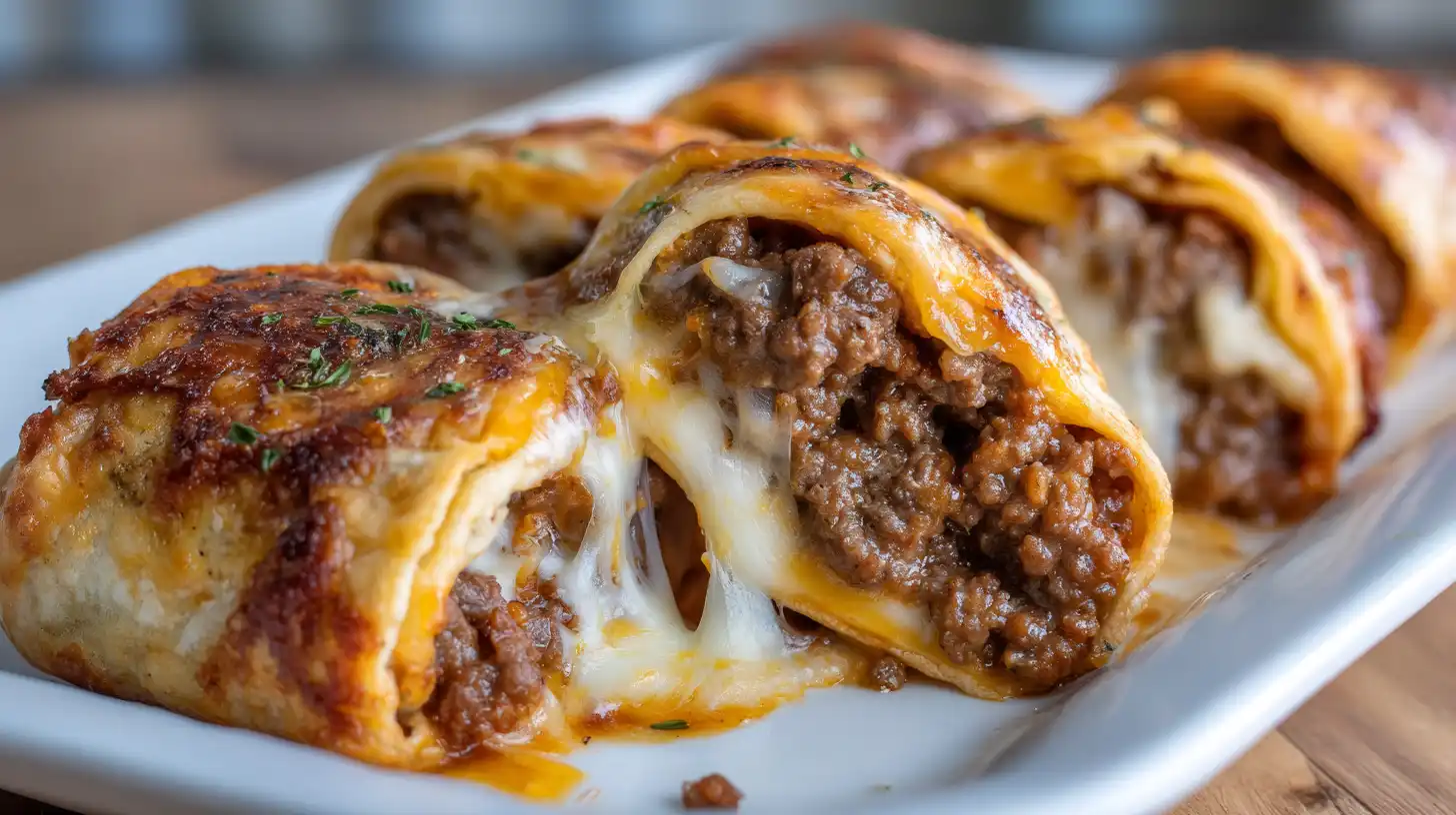 Garlic Butter Cheeseburger Rollups