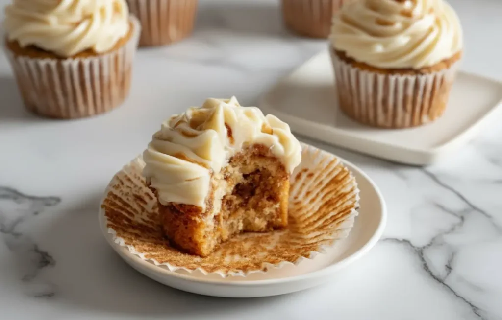 Cinnamon Roll Cupcakes with Creamy Frosting