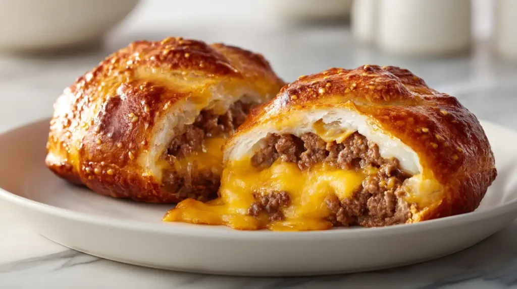 Cheeseburger Pretzel Bombs