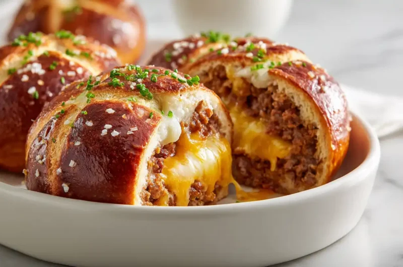 Cheeseburger Pretzel Bombs