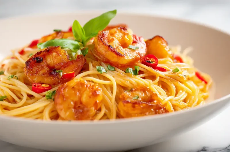 Chilli Garlic Prawn Pasta