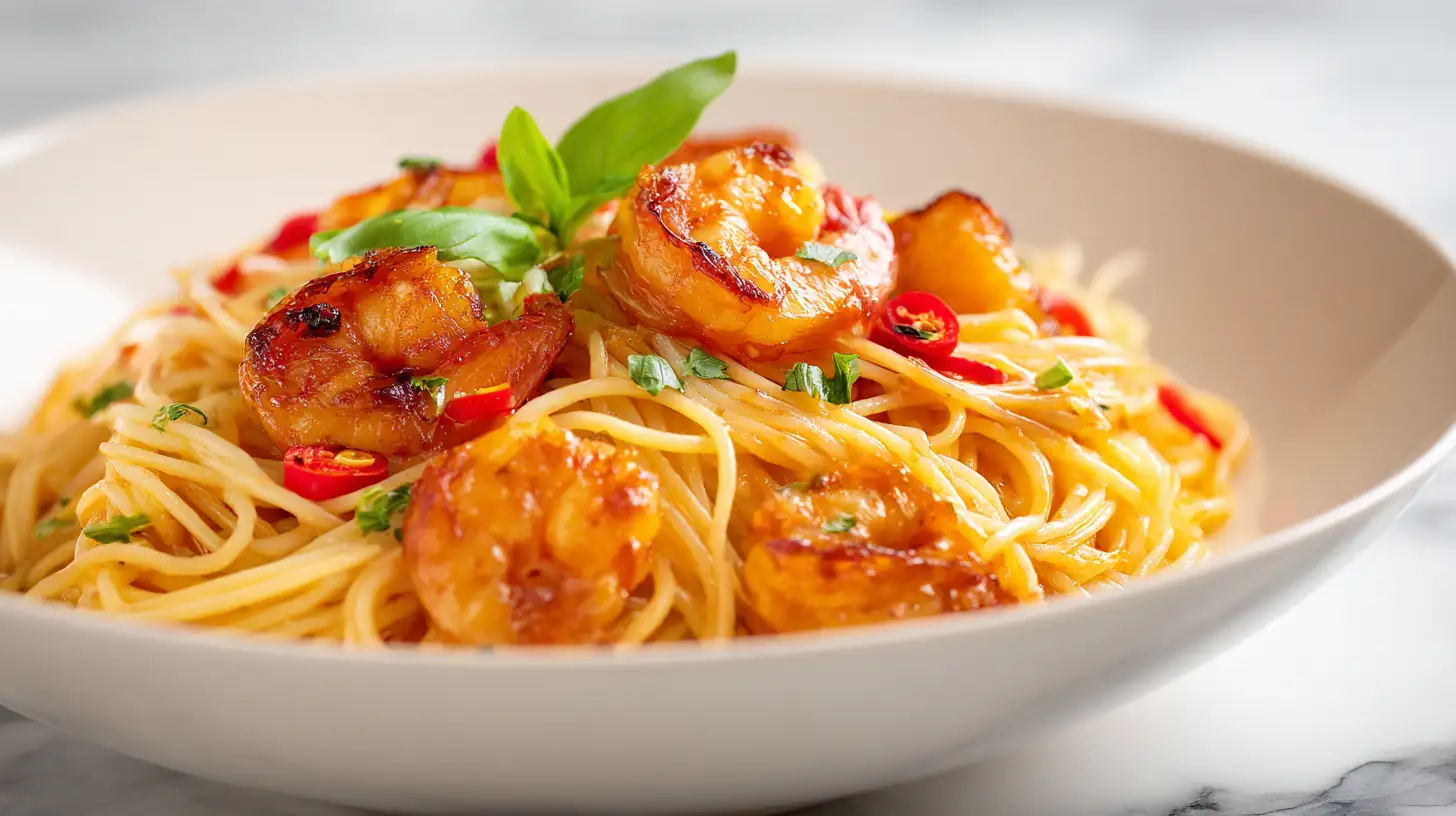 Chilli Garlic Prawn Pasta