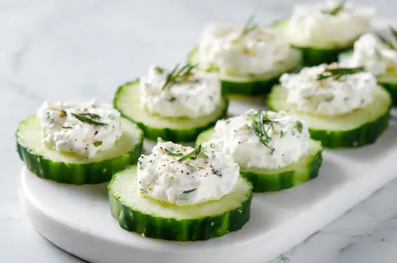 Cucumber Cottage Cheese Bites