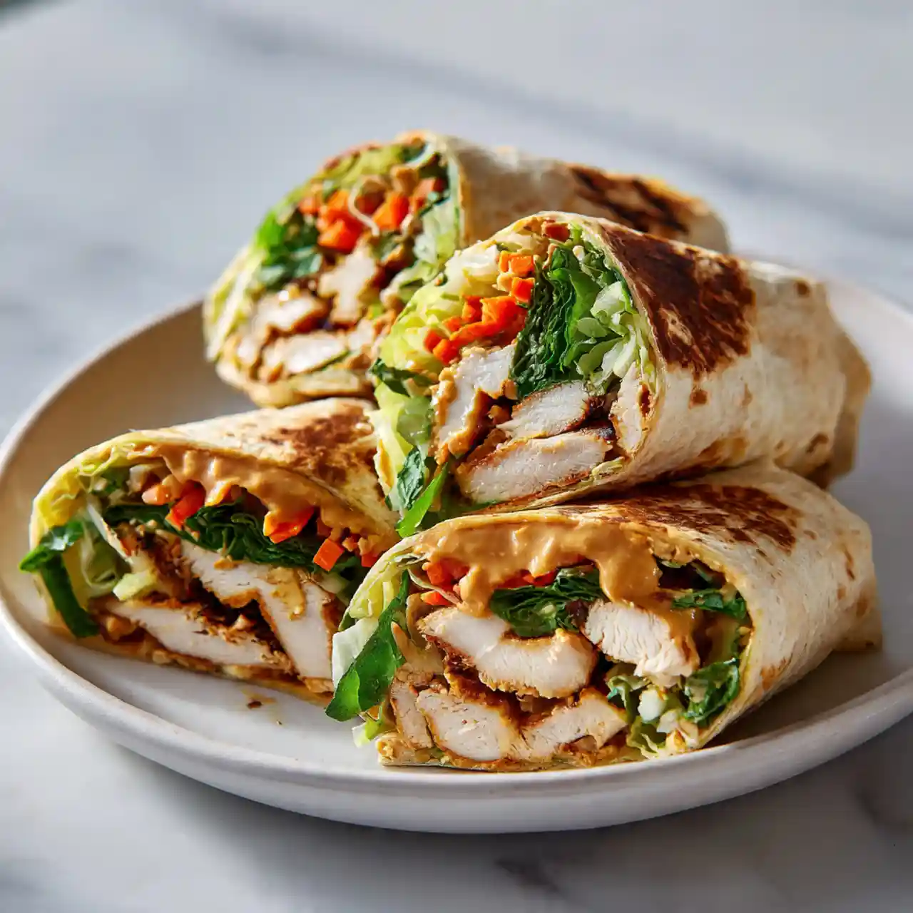 Thai Peanut Chicken Wrap