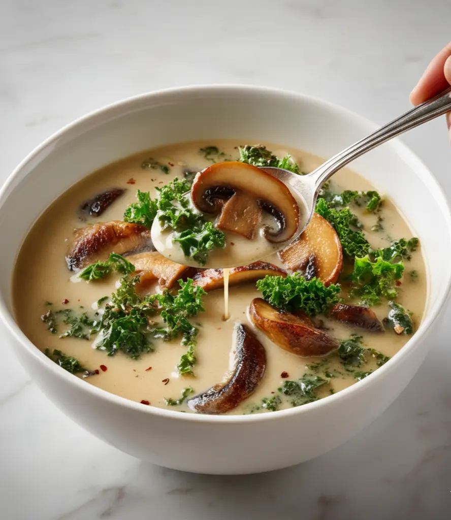 Wild Mushroom & Kale Soup