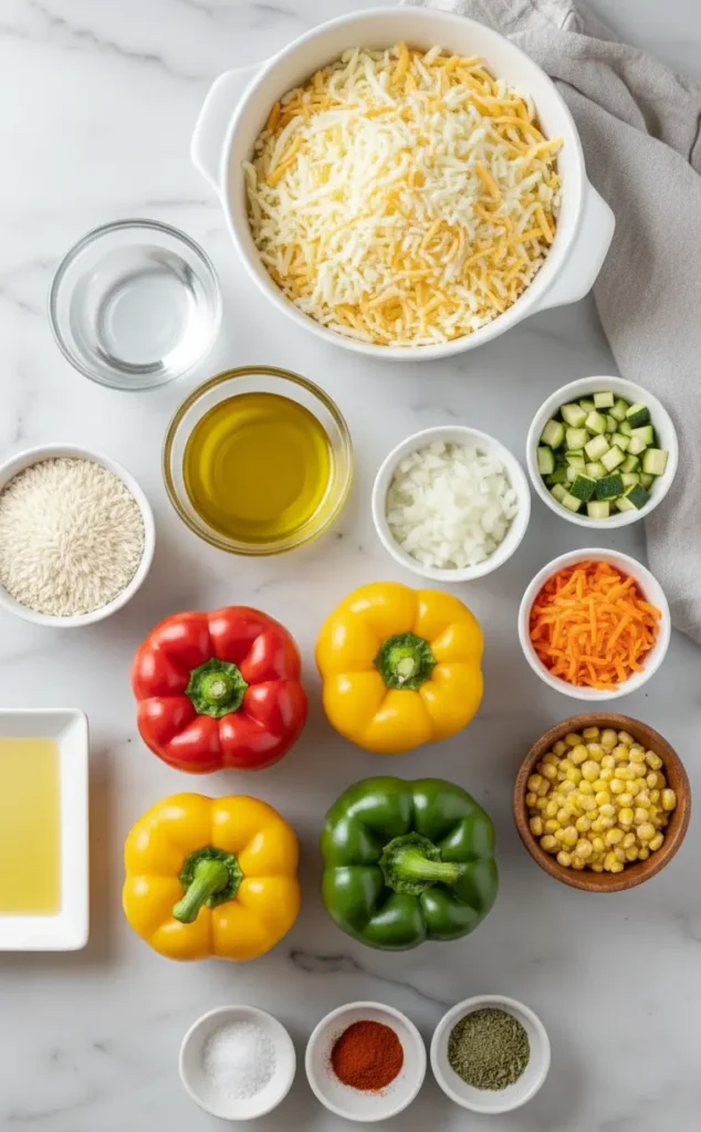 Stuffed Bell Peppers with Rice & Veggies