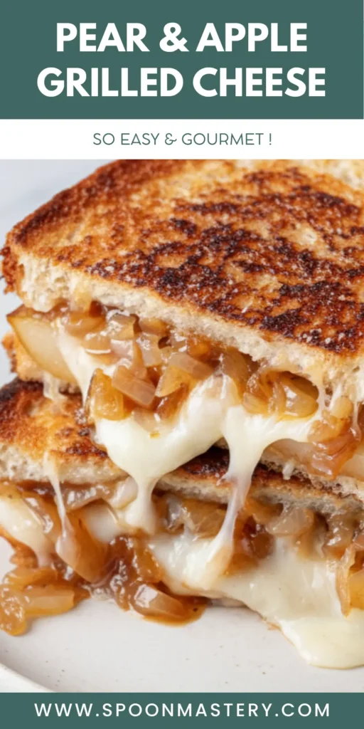 Pear & Apple Grilled Cheese with Caramelized Onions