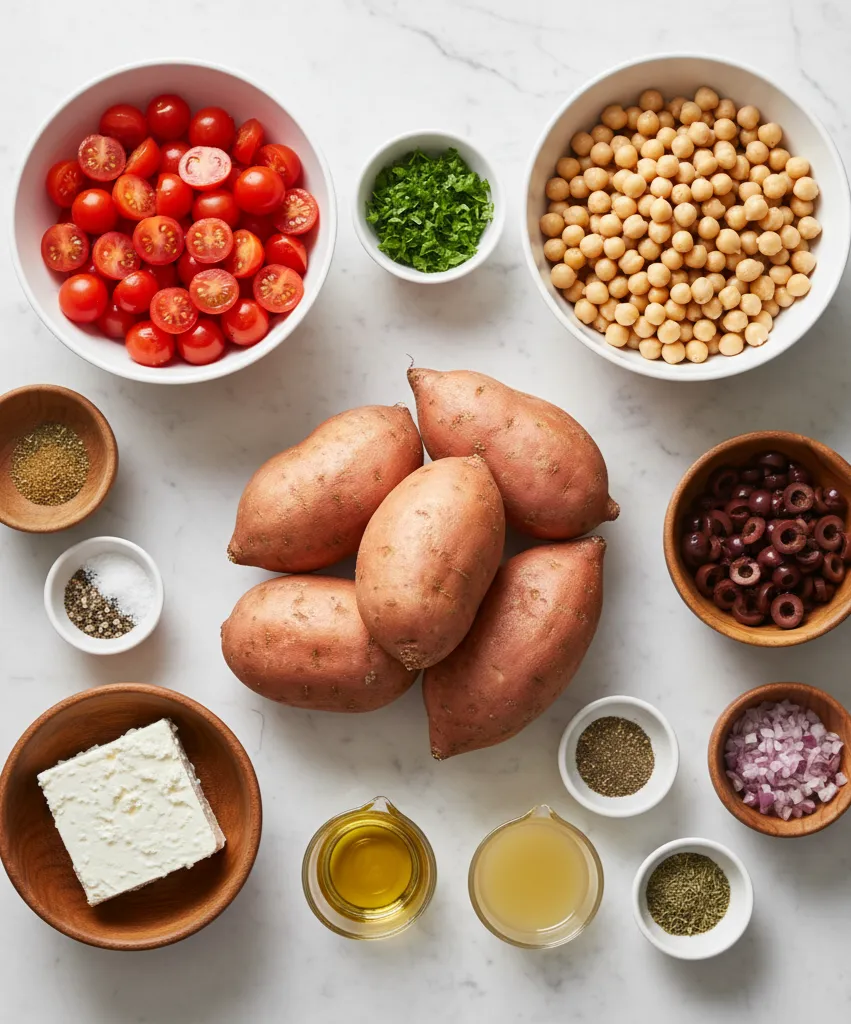 Mediterranean Stuffed Sweet Potatoes