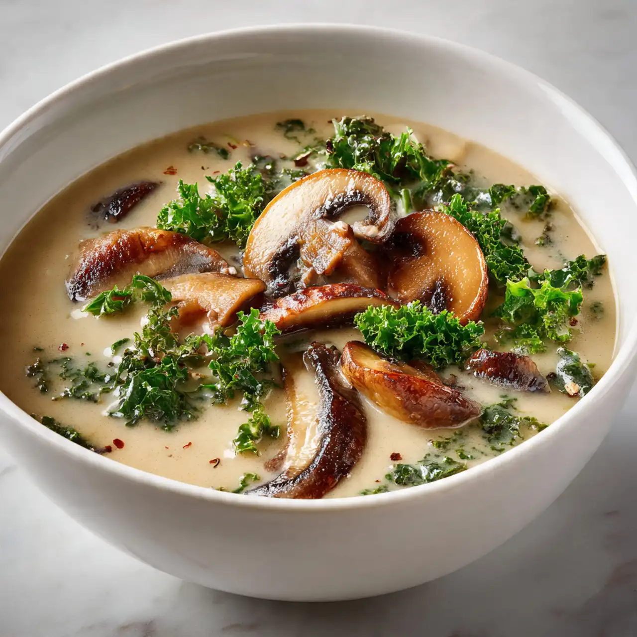 Wild Mushroom & Kale Soup