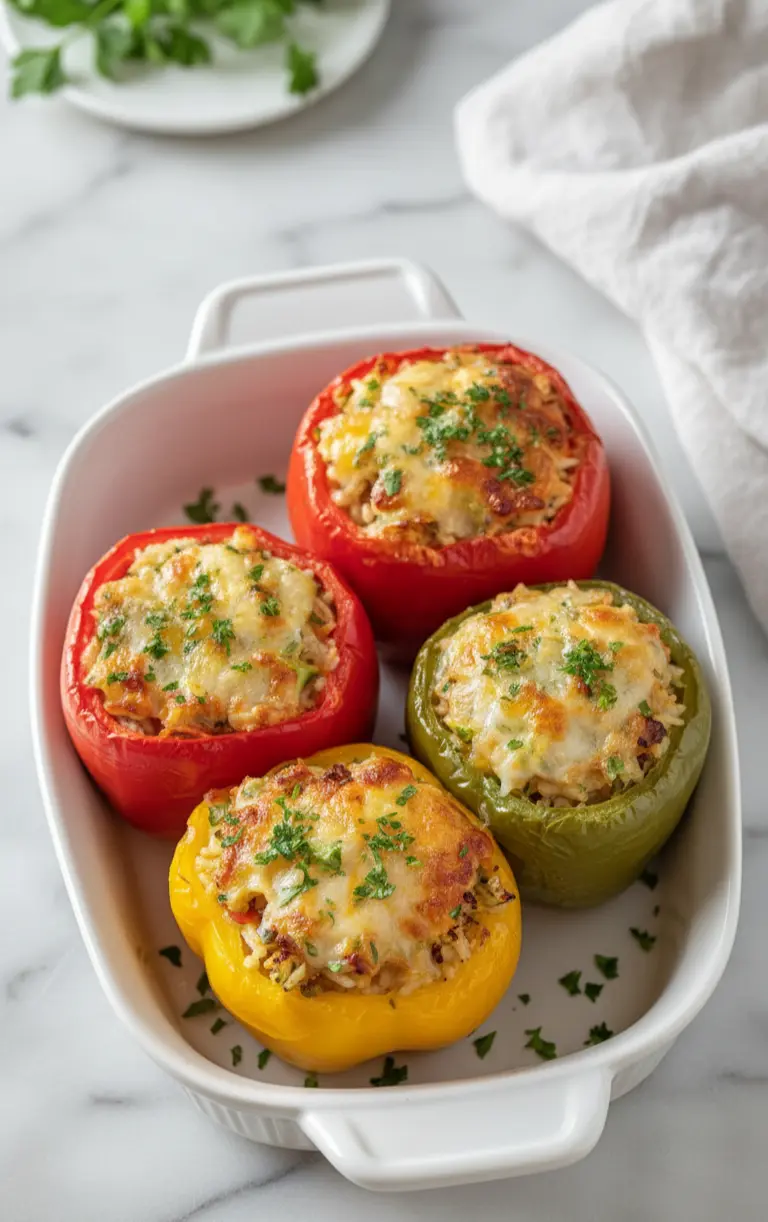 Stuffed Bell Peppers with Rice & Veggies