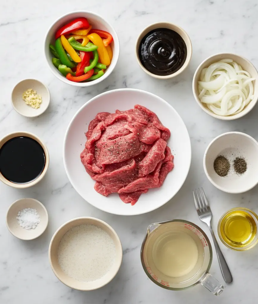 Pepper Steak with Bell Peppers and Onion