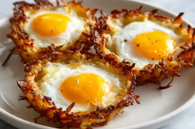 Eggs in Crispy Hash Brown Baskets