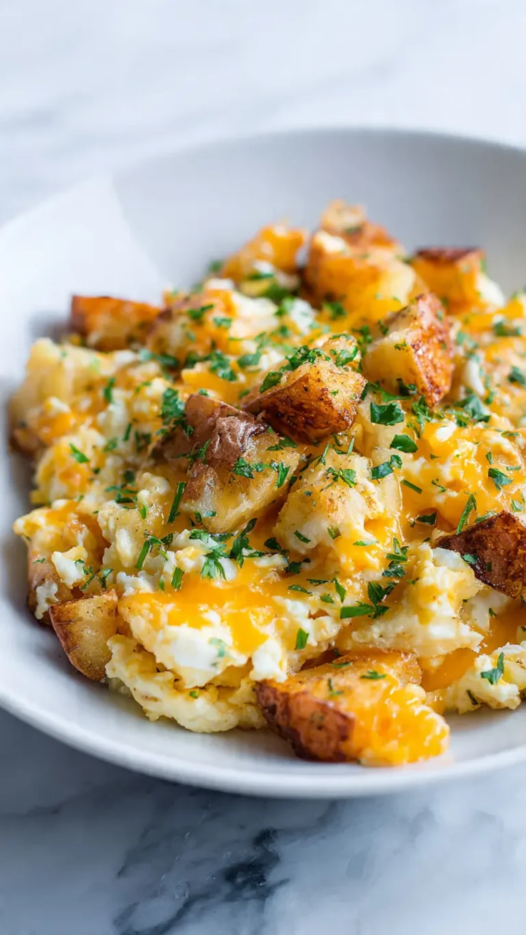 Cheesy Potato Egg Scramble