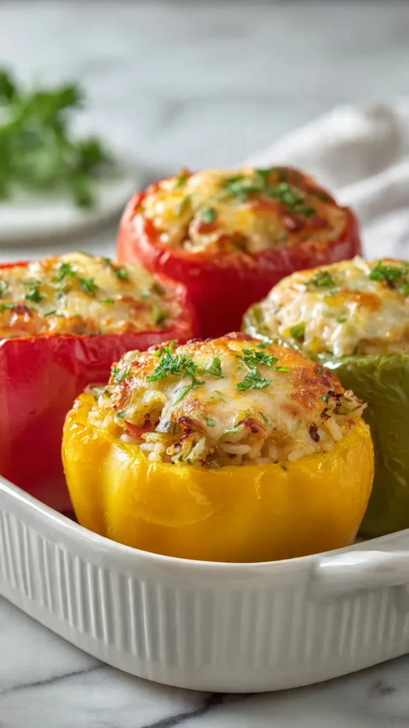 Stuffed Bell Peppers with Rice & Veggies