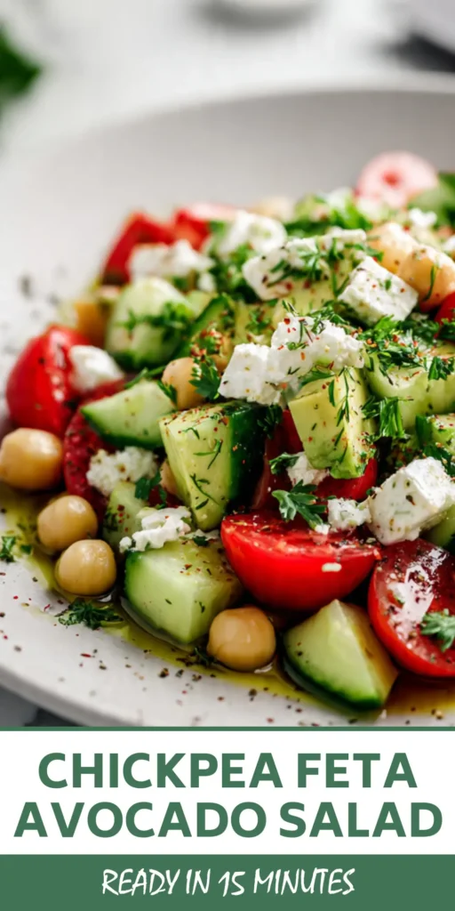 Chickpea Feta Avocado Salad