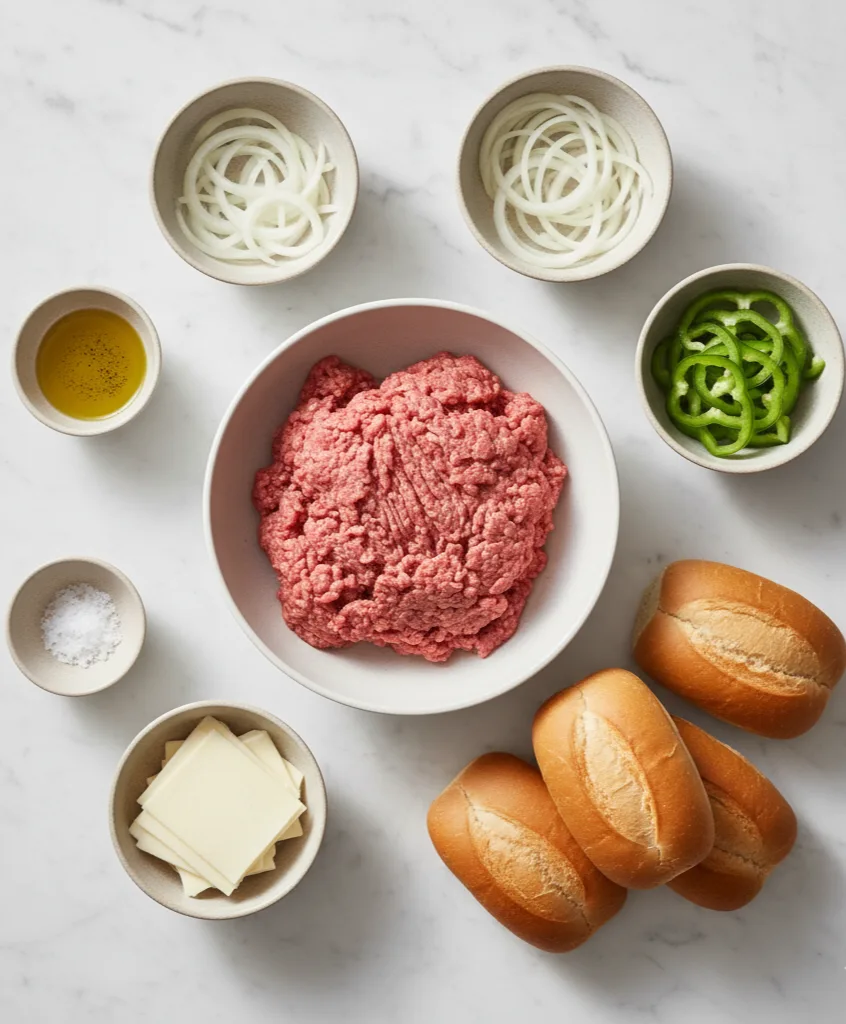 Ground Beef Philly Cheesesteaks