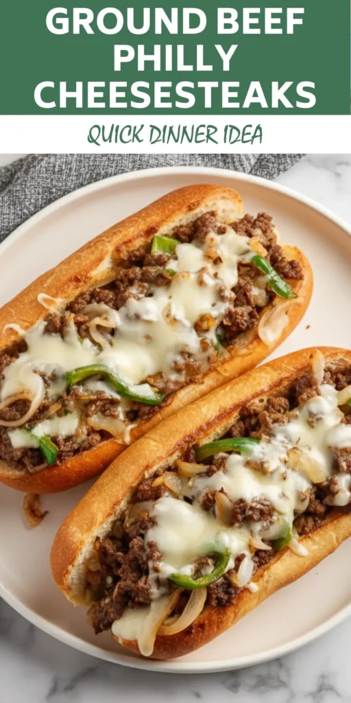 Ground Beef Philly Cheesesteaks