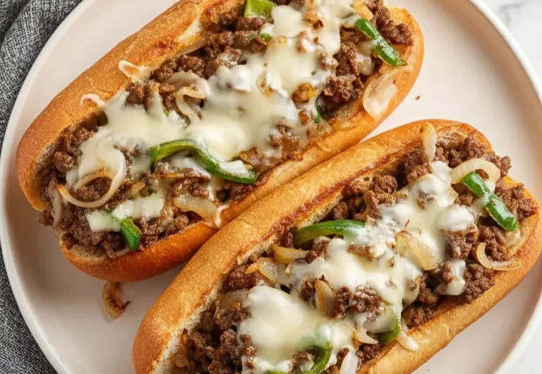 Ground Beef Philly Cheesesteaks