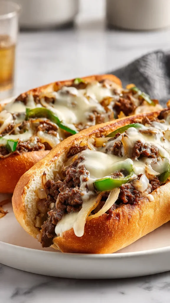 Ground Beef Philly Cheesesteaks